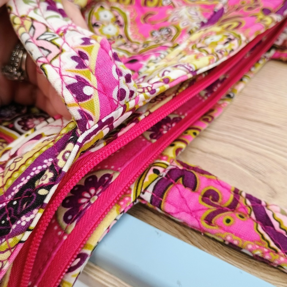Vera Bradley Tote Shoulder Bag Very Berry Paisley Quilted Cotton Medium Pink - Picture 11 of 12